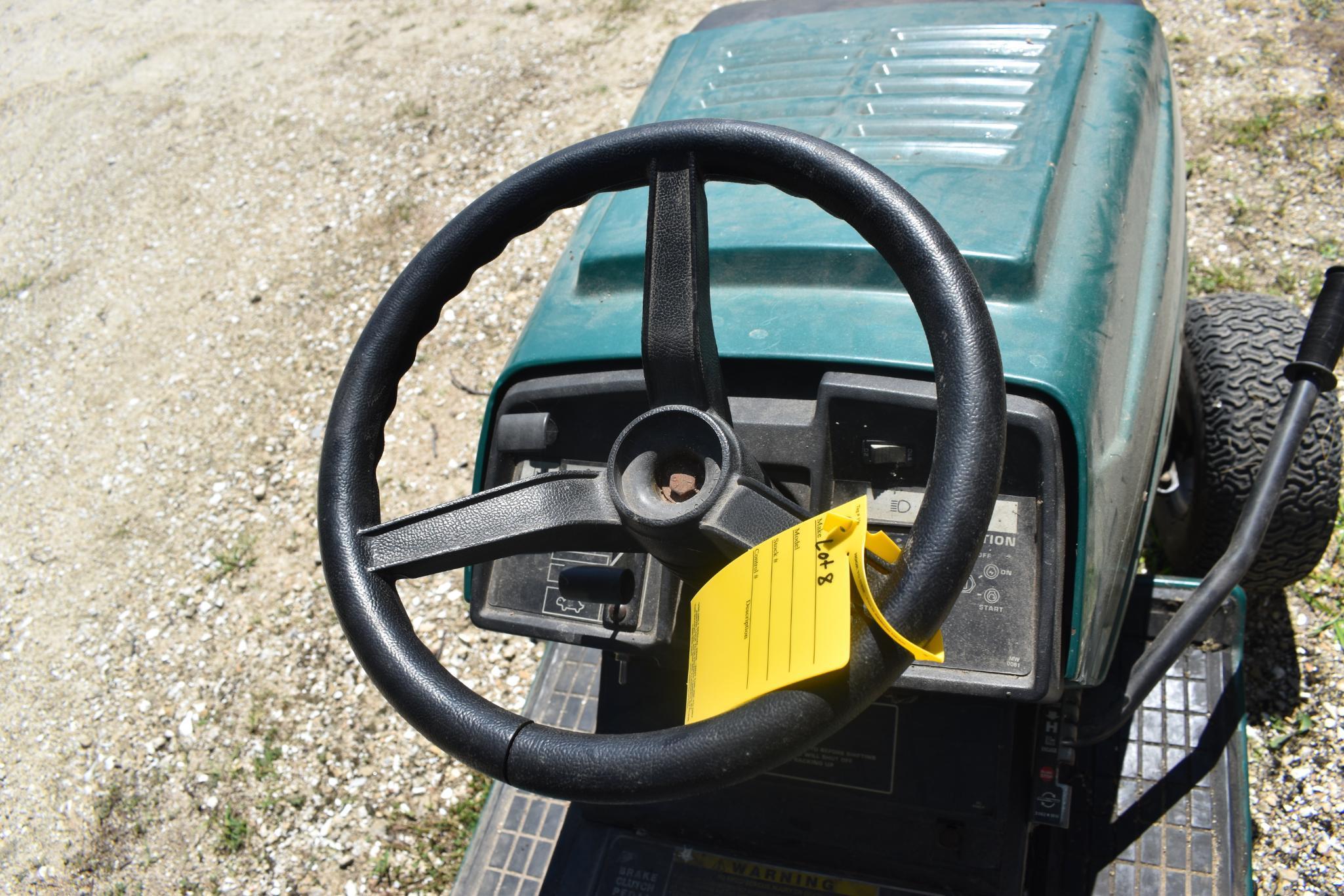 Binford riding lawn tractor w/ mounted rear sprayer