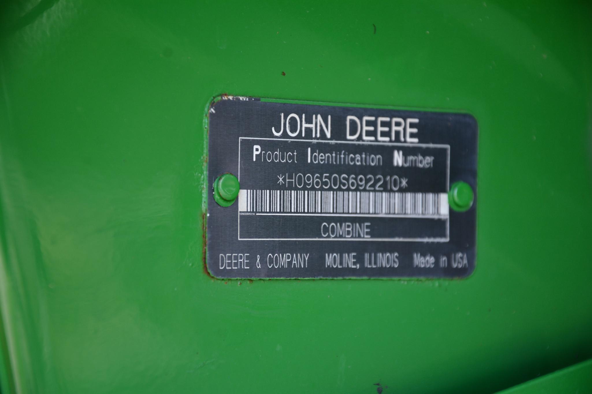 2001 John Deere 9650 STS 2wd combine
