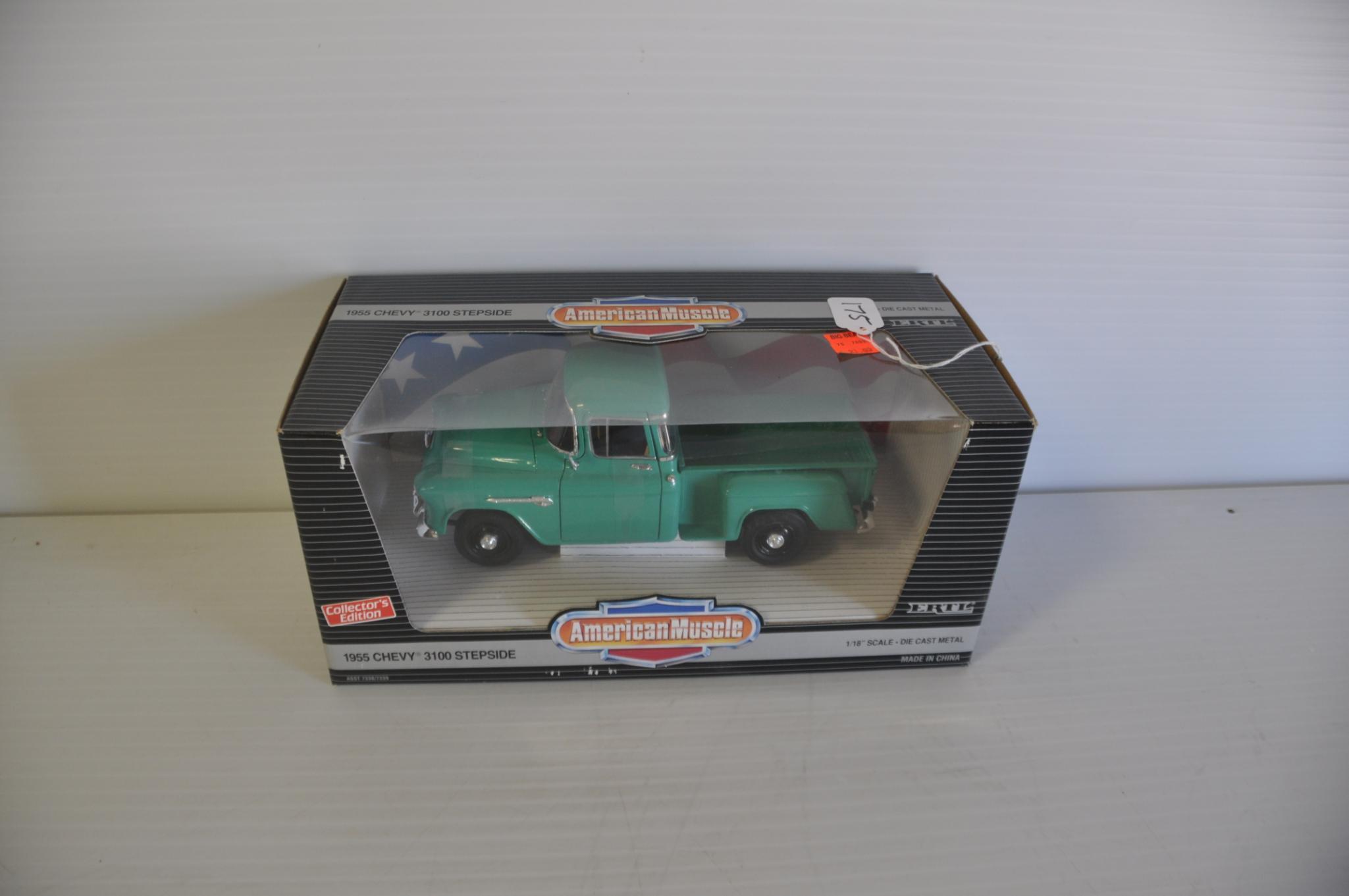 Ertl American Muscle 1/18 Scale 1955 Chevy 3100 Stepside Pickup, Collectors Edition