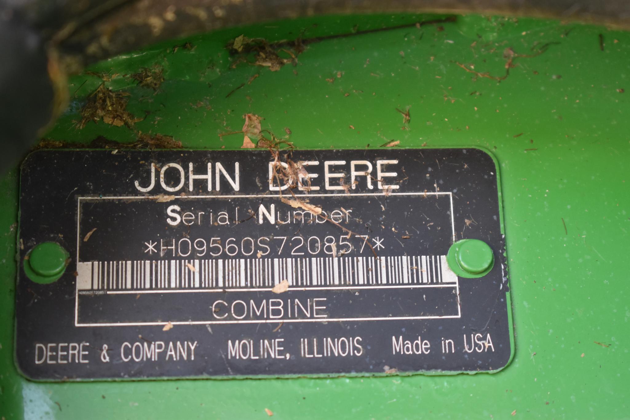 2007 John Deere 9560STS 2wd combine