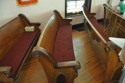 7' Curved Oak Church Pew