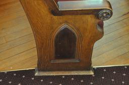 7' Curved Oak Church Pew