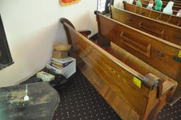 6' Curved Oak Church Pew