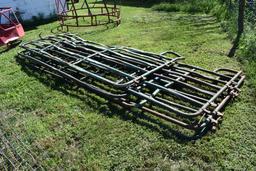 Bulk lot of (6) various length cattle gates & corral panels