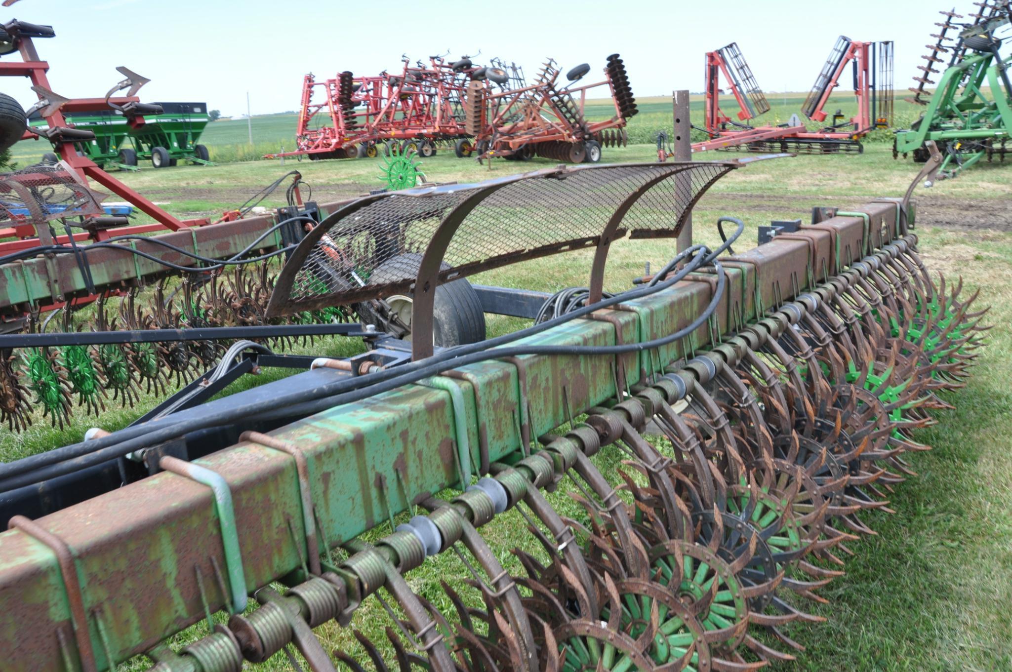 (2) John Deere 400 20' rotary hoes on Progressive toolbar