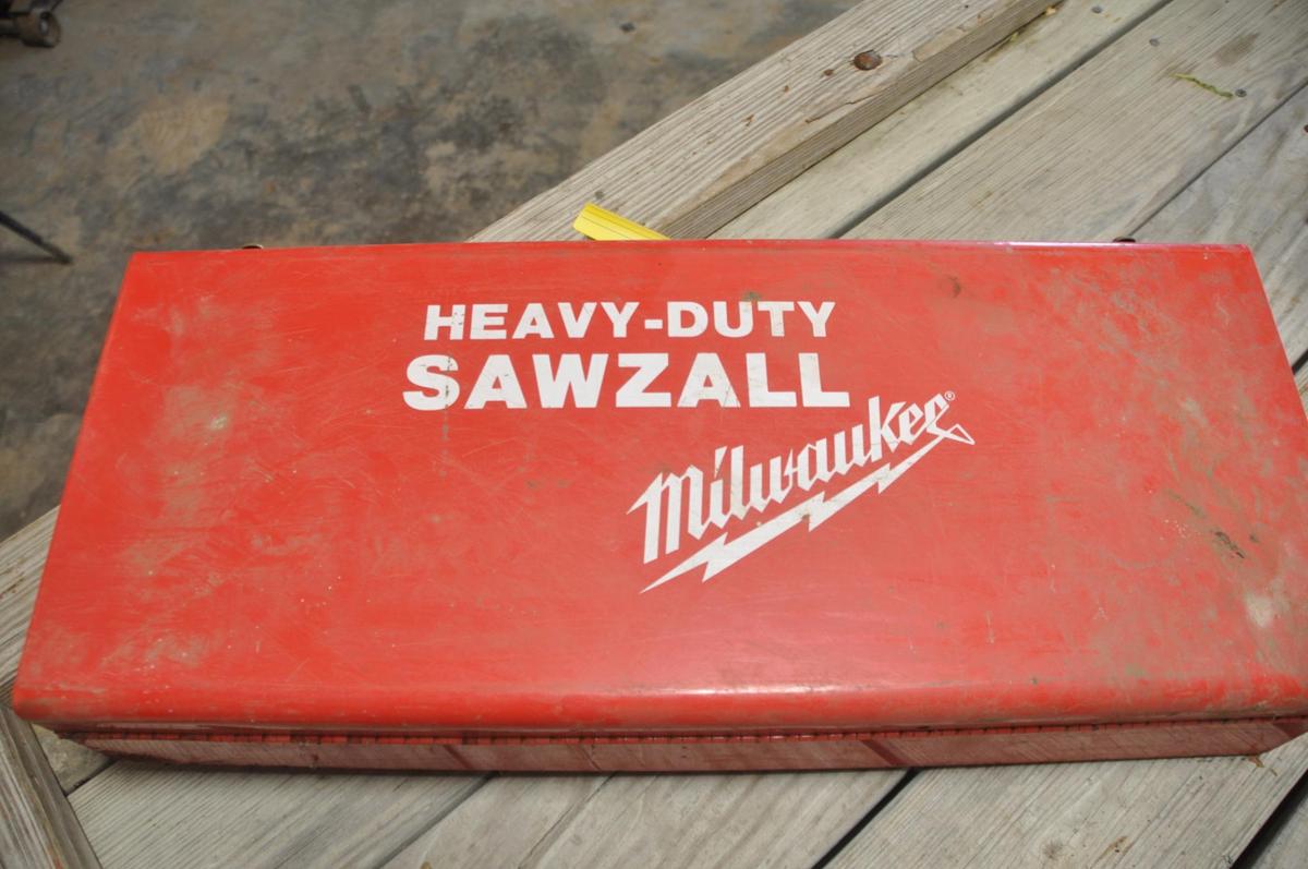 Milwaukee Sawzall with metal box