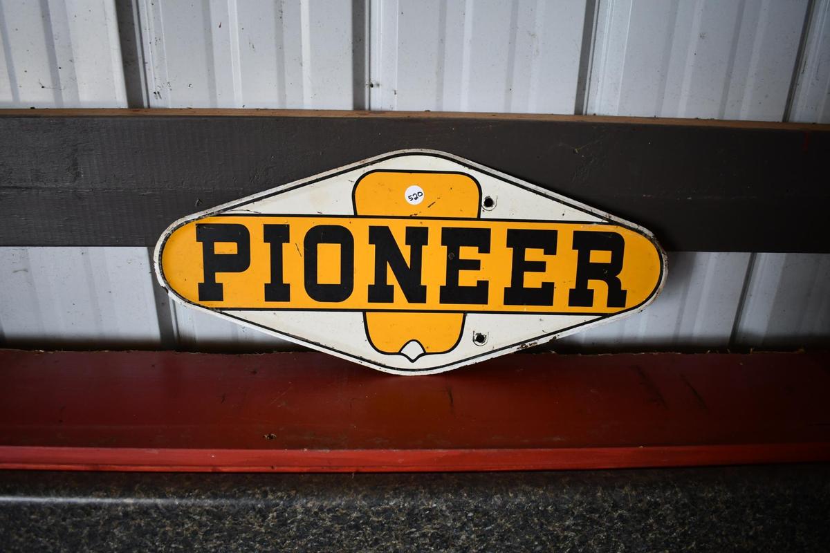 Pioneer tin double sided sign
