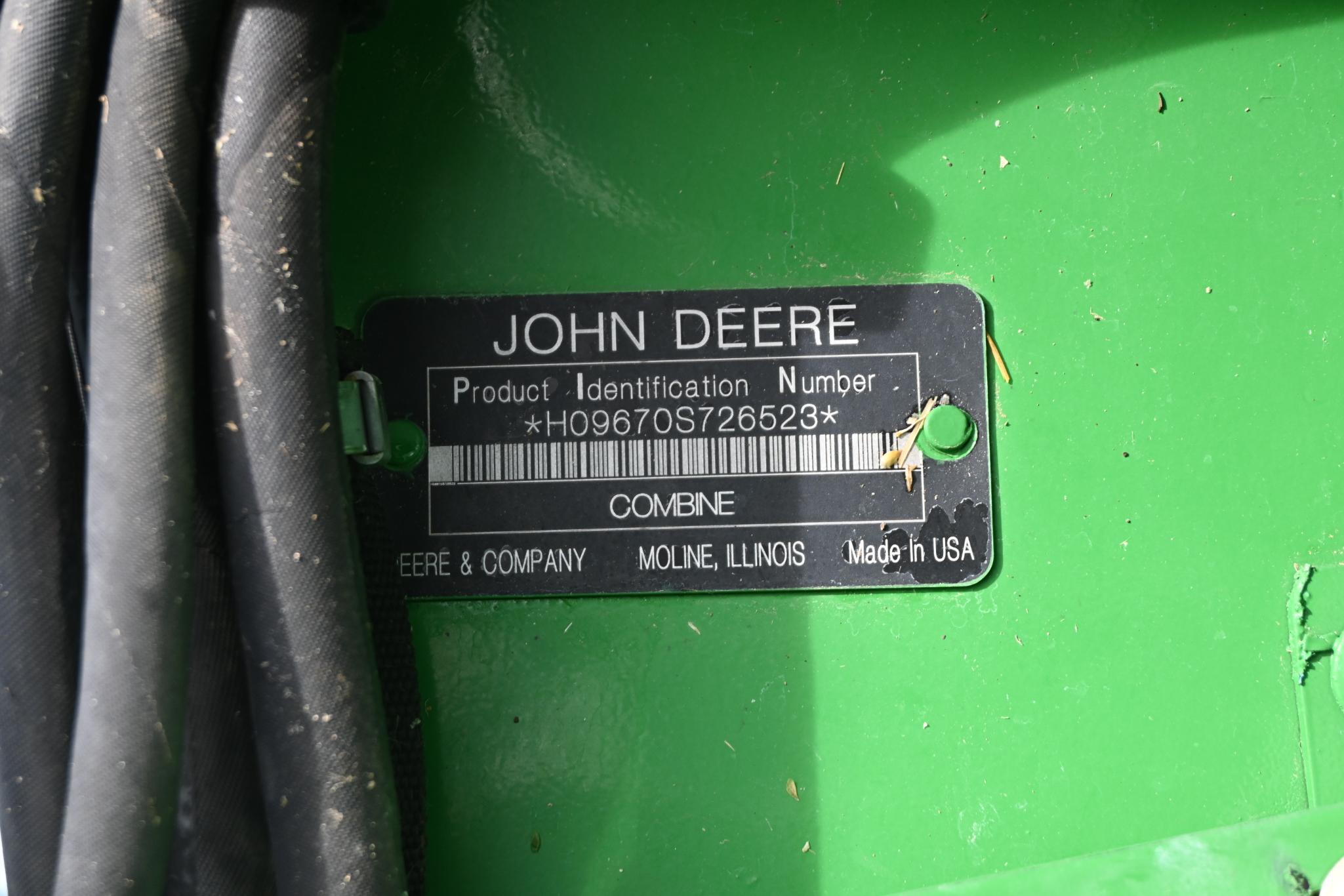 2008 John Deere 9670 STS 2WD combine