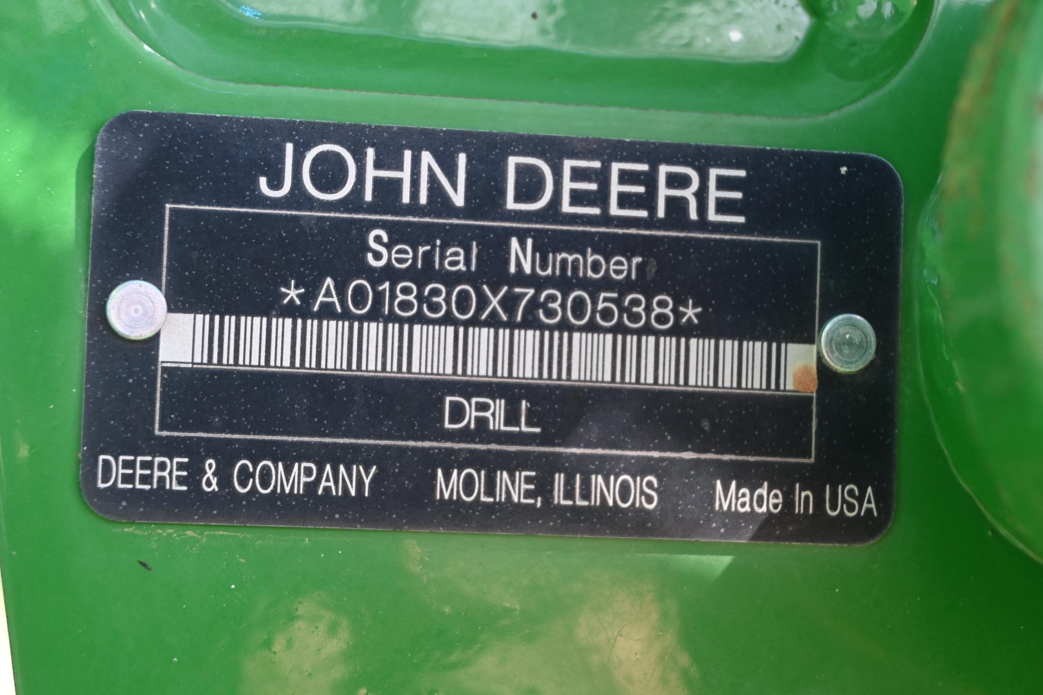 2009 John Deere 1830 61' air hoe drill