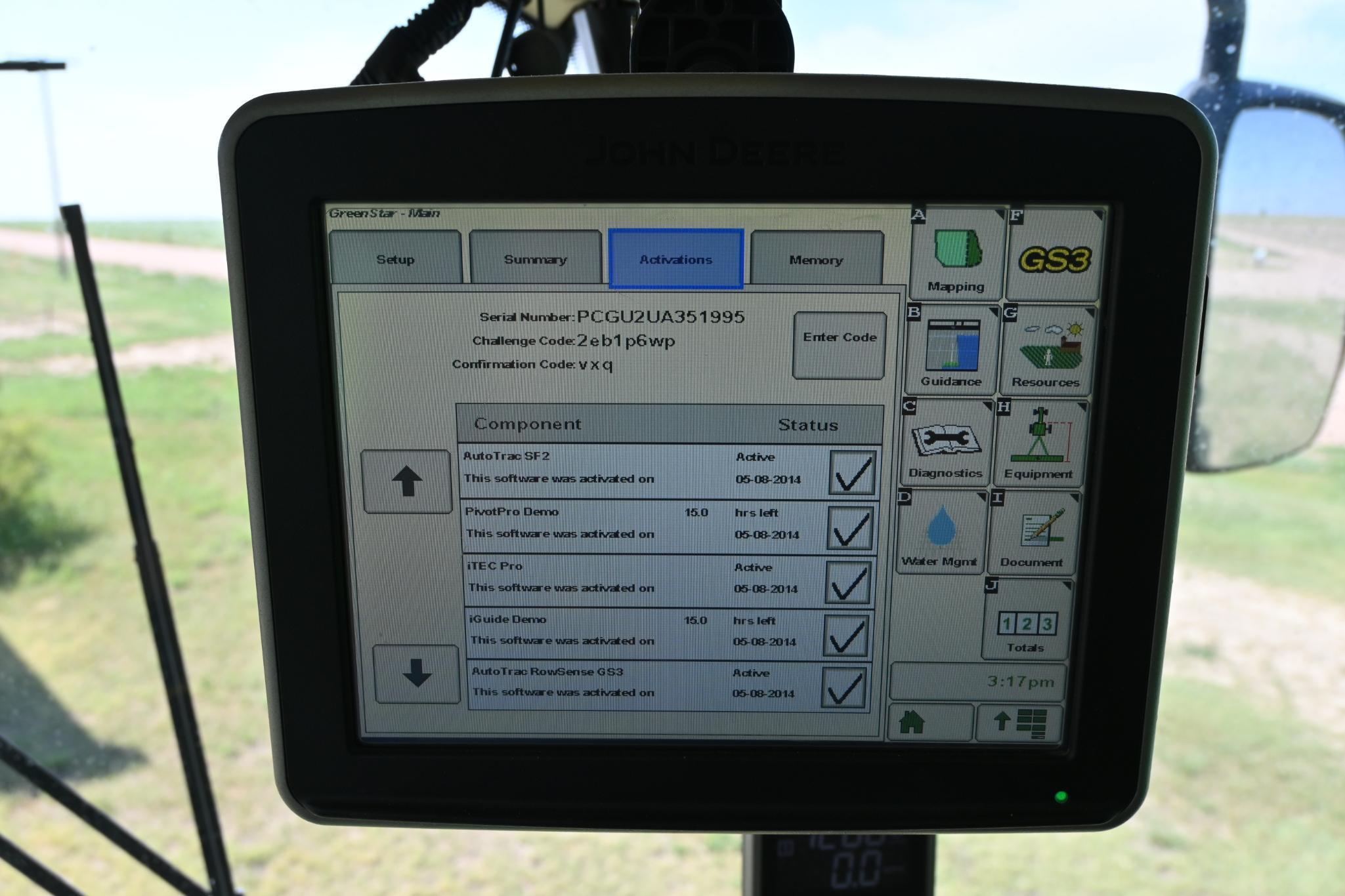 John Deere GS3 2630 display