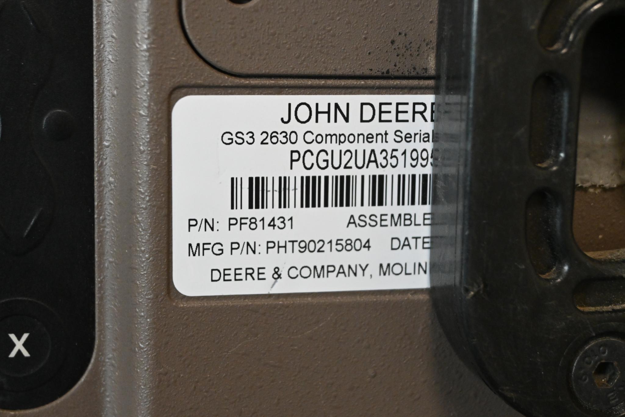 John Deere GS3 2630 display