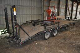 2011 Quality 20' deck-over flatbed trailer w/seed blower