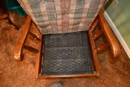 wooden rocker with cushion