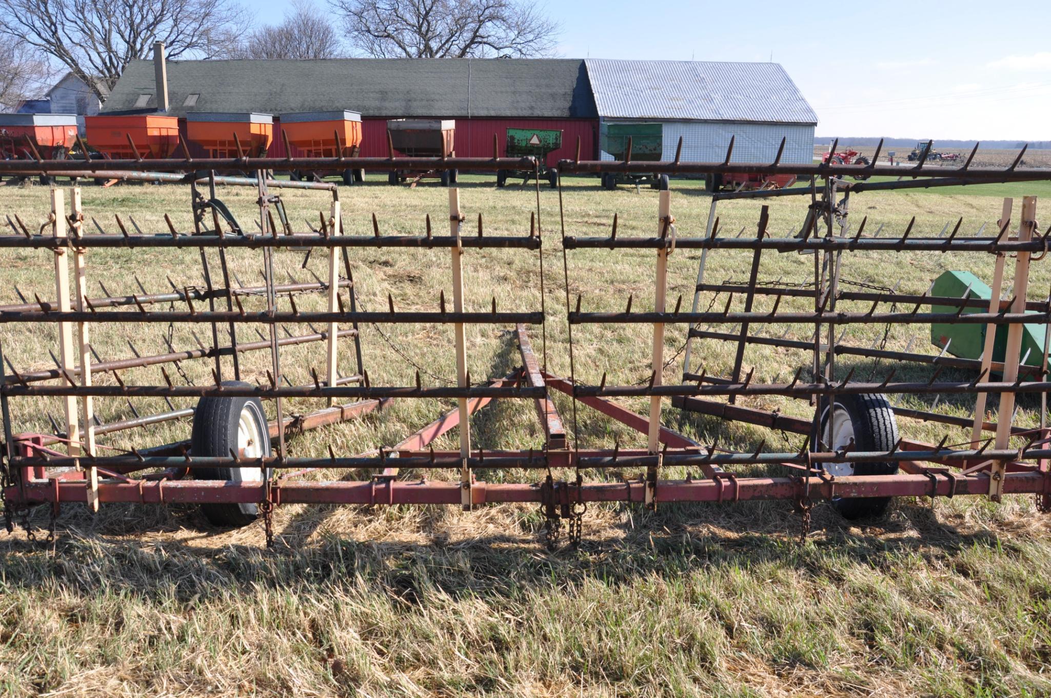 Lindsey 24' 5-bar harrow on cart