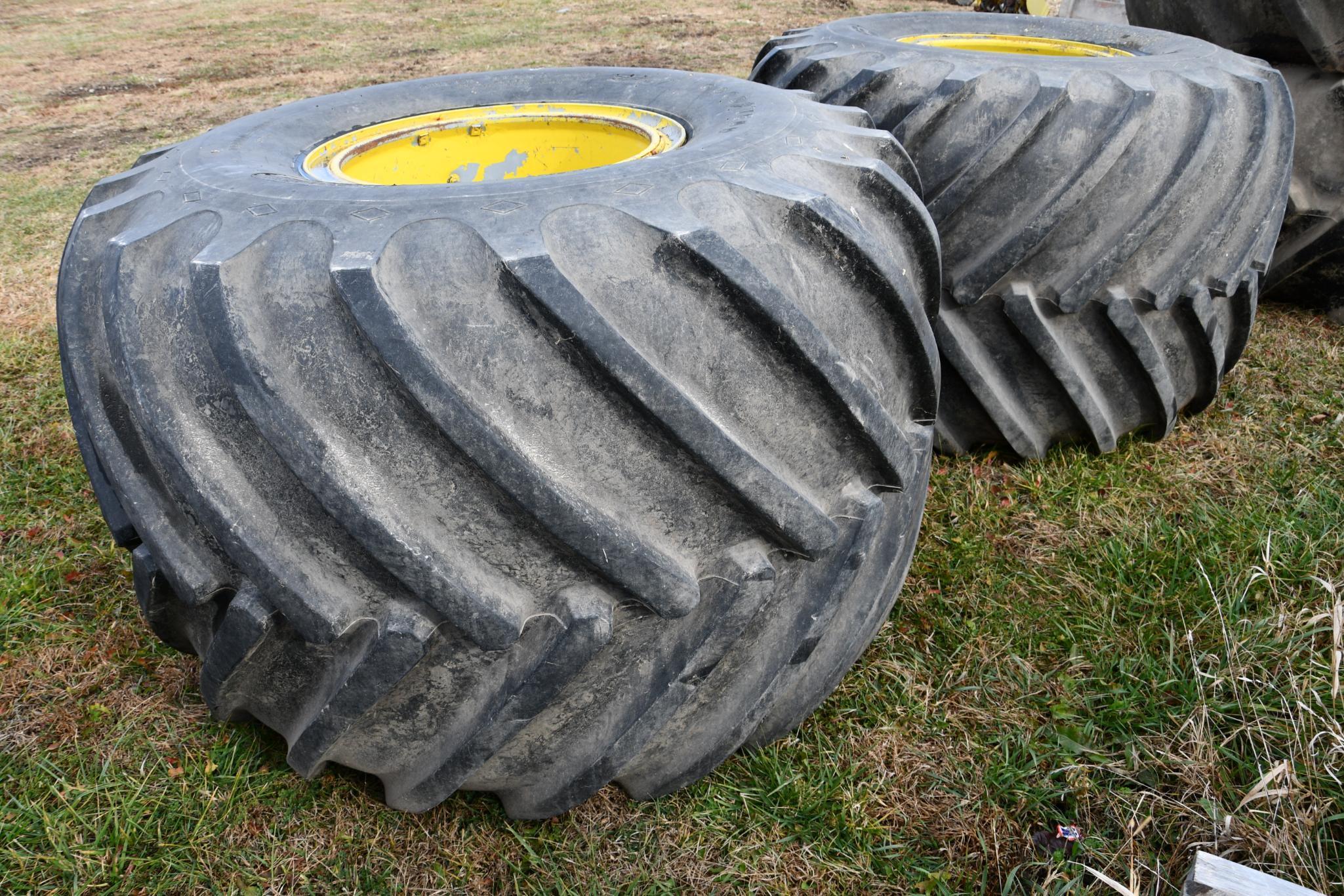 (2) 66x43.00-25 floater tires and wheels