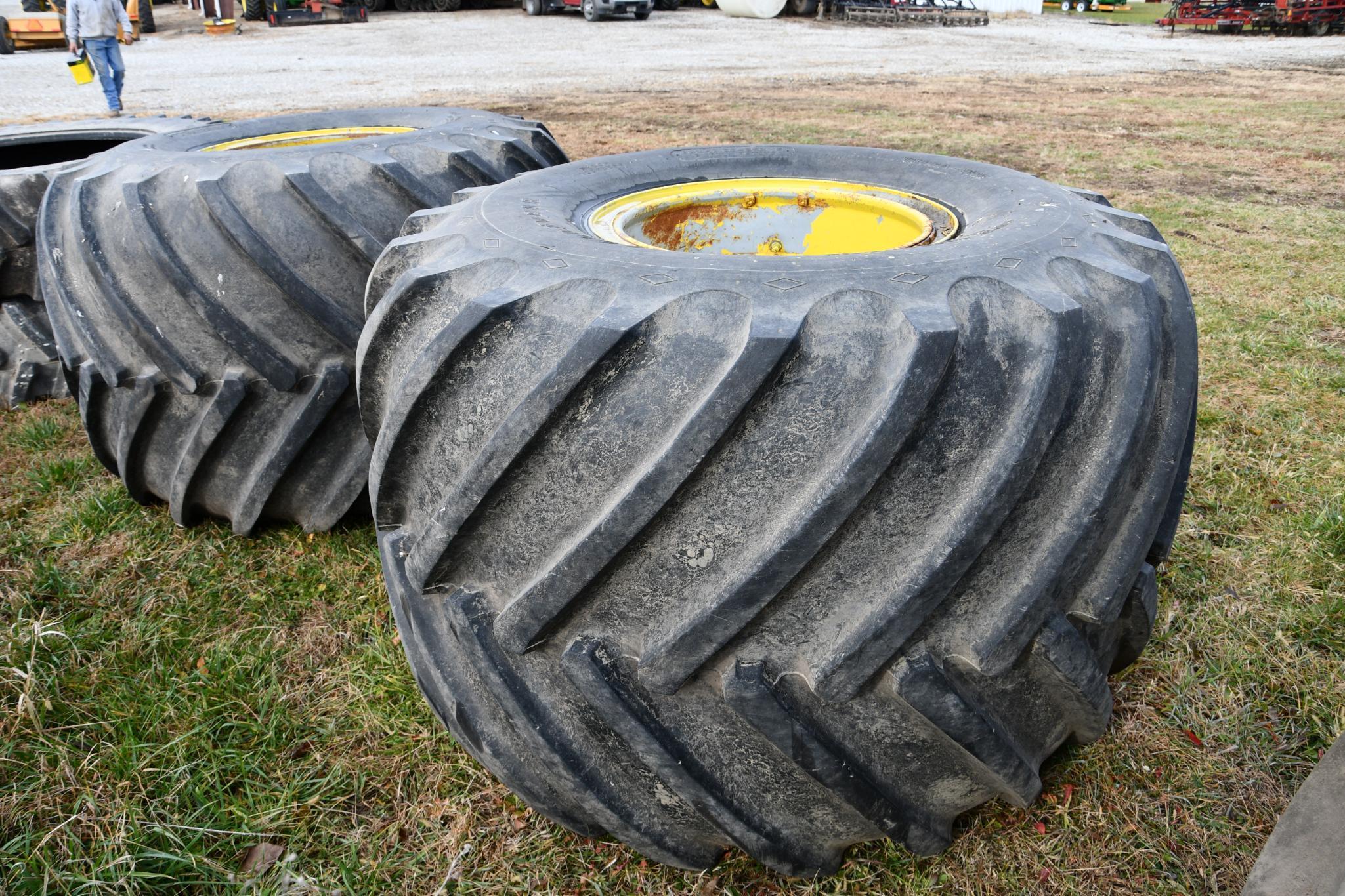 (2) 66x43.00-25 floater tires and wheels