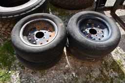 (4) batwing airplane tires and wheels