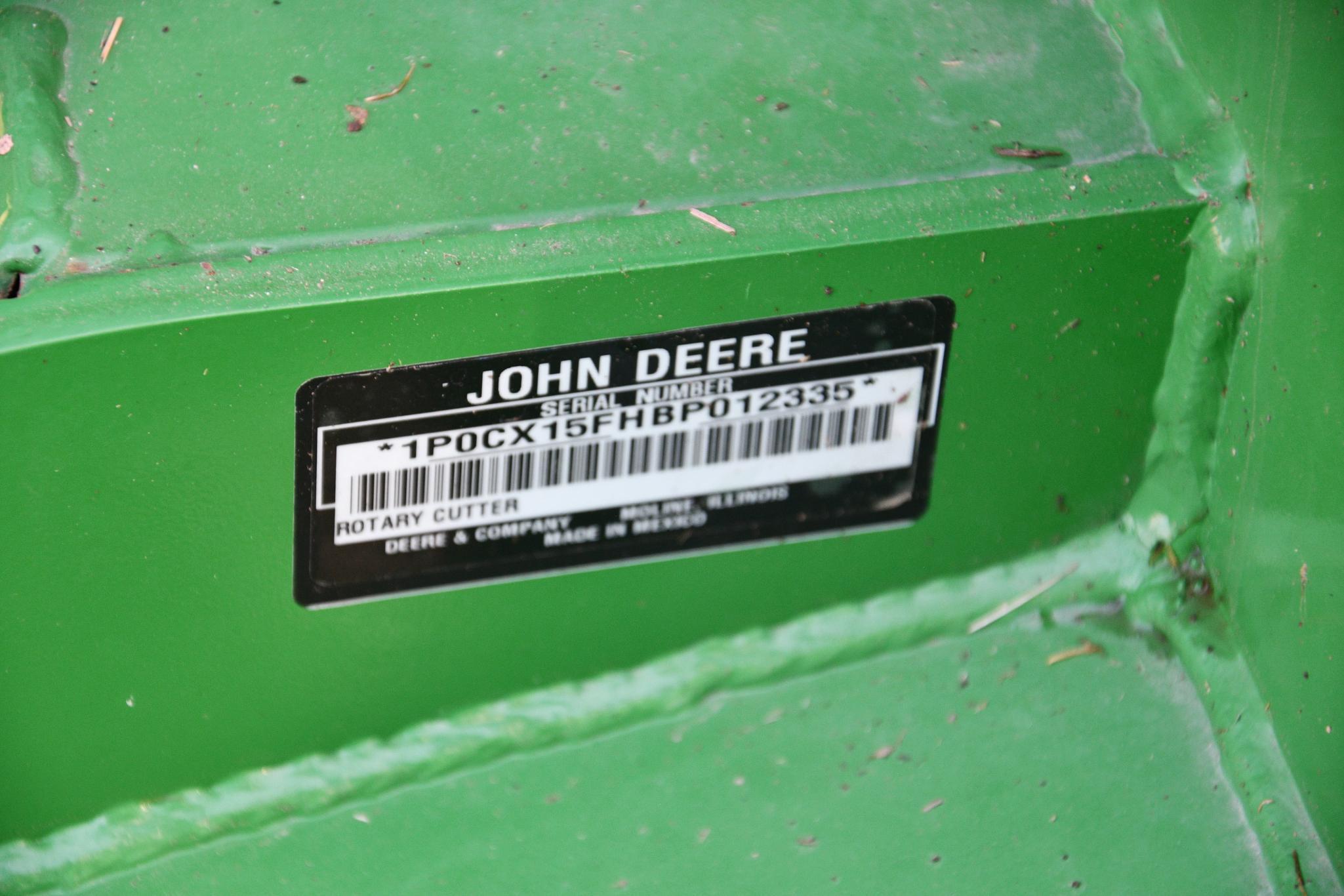 2011 John Deere CX15 15' batwing mower