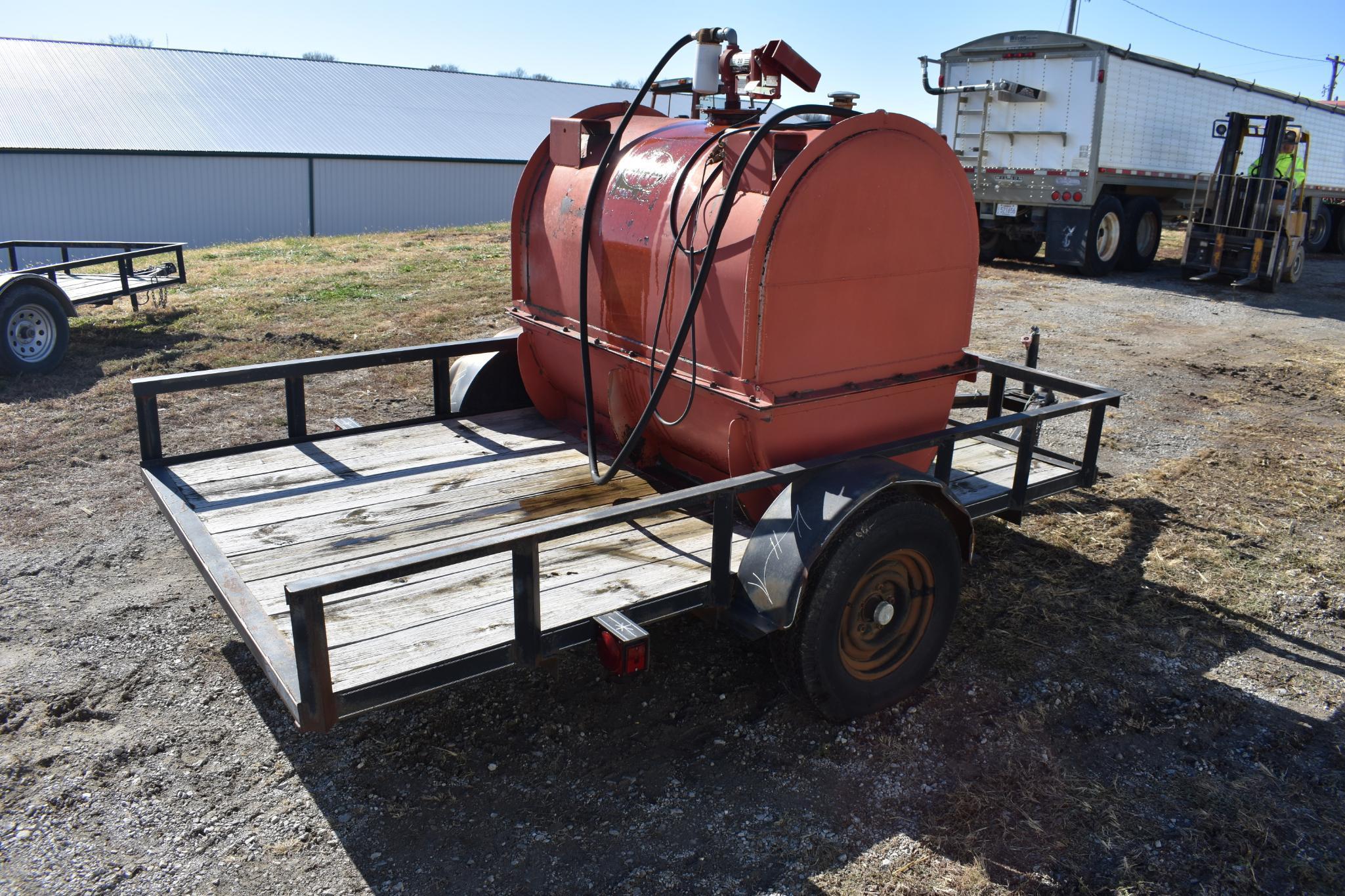 1999 Hulls Mfg. 10' bumper hitch trailer w/ 380 gal. fuel tank