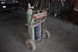 Oxy/acetylene torch set w/ 2 wheel dolly