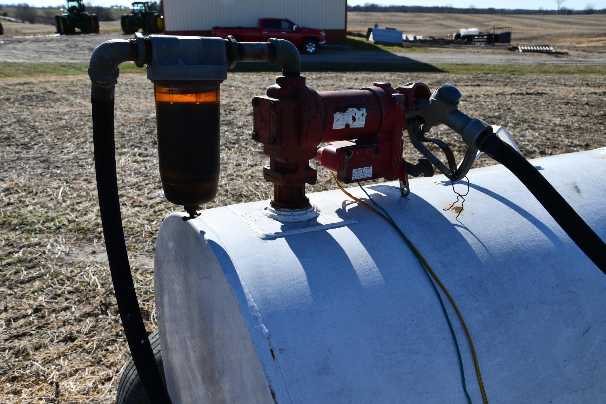 150 gal. fuel transfer tank on shop built trailer