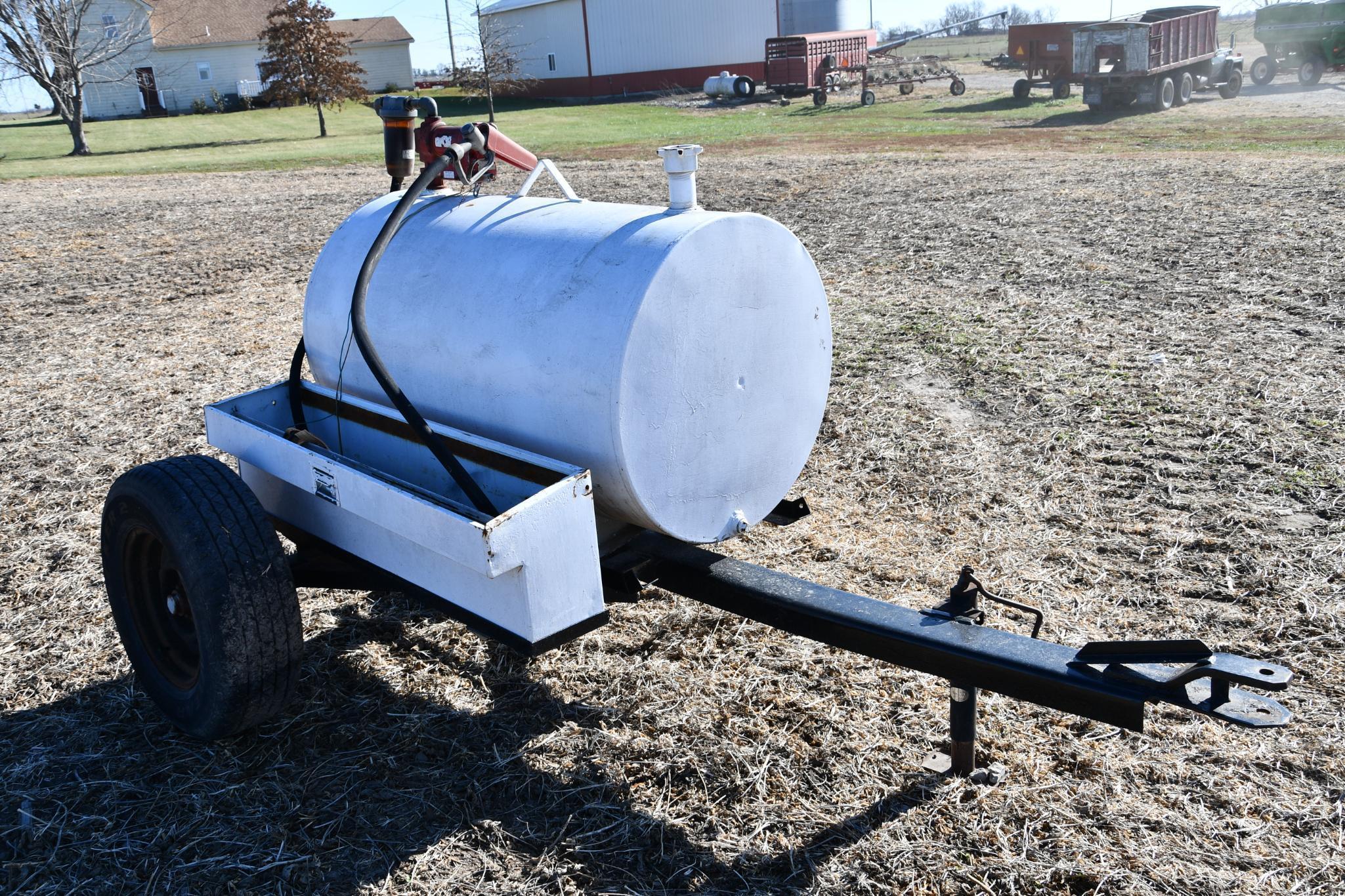 150 gal. fuel transfer tank on shop built trailer