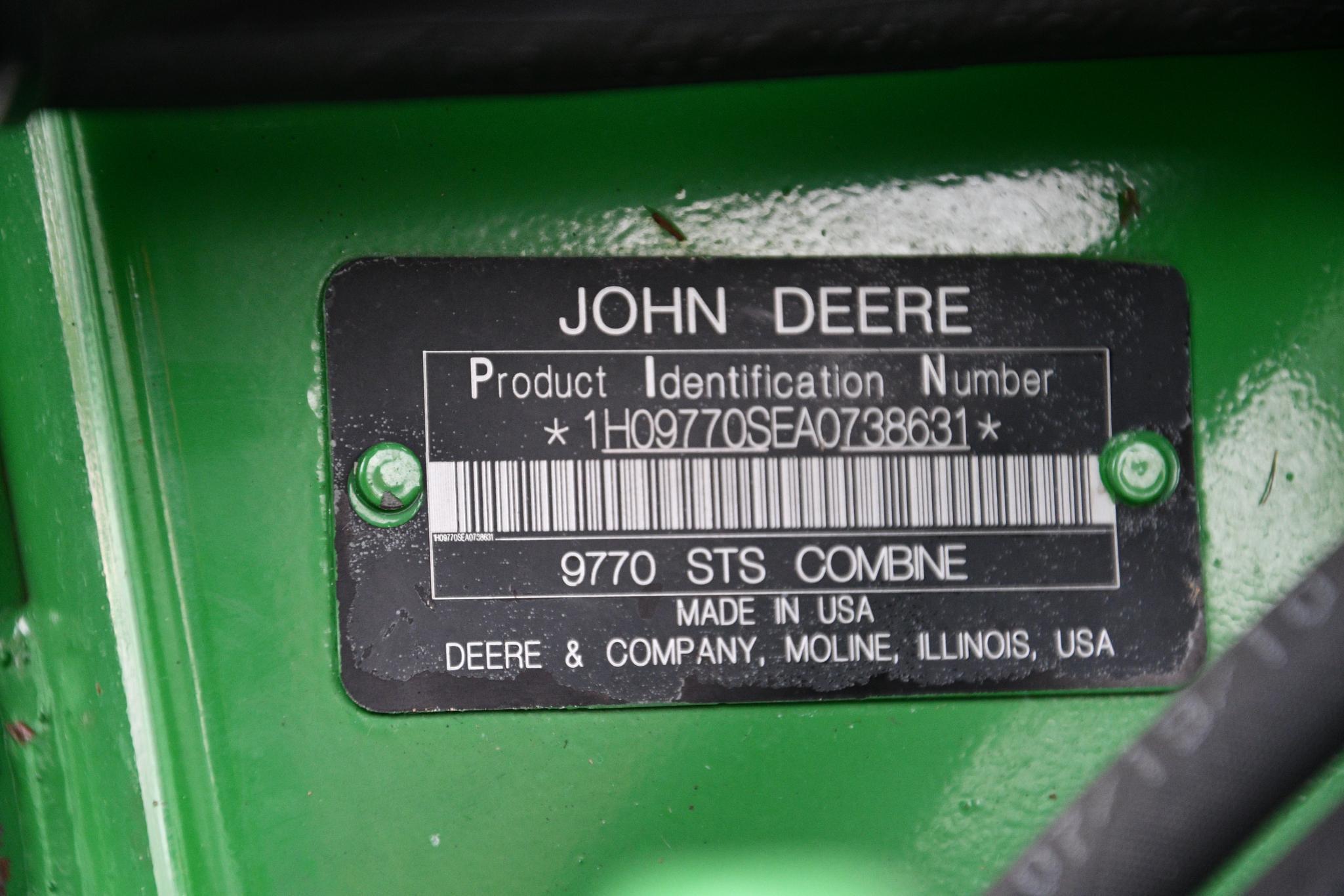2010 John Deere 9770 STS 2wd combine