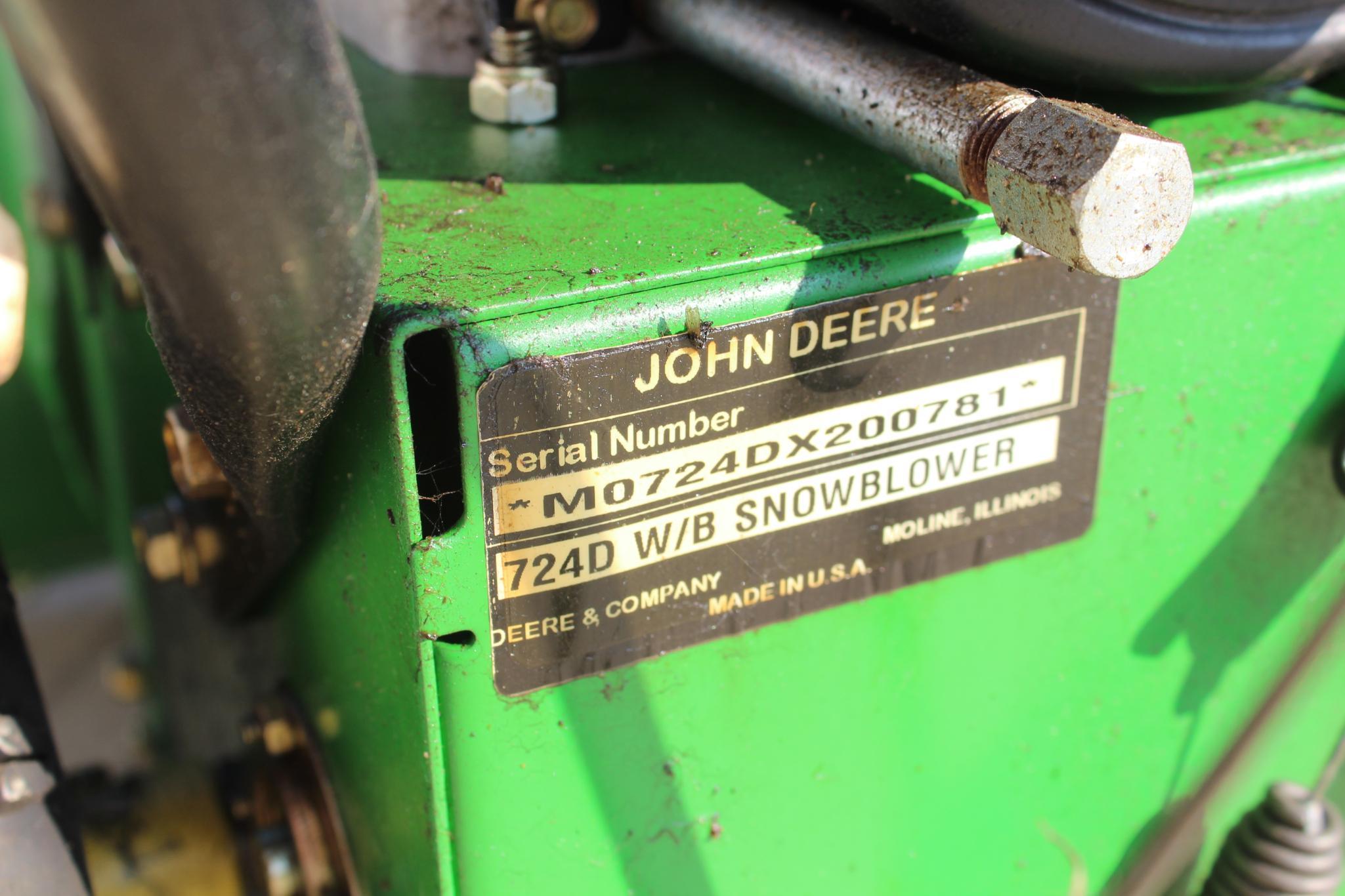John Deere 724D self-propelled snow blower