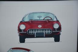 Framed 1956 Corvette print