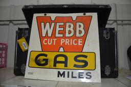 Double sided metal Webb Gas sign