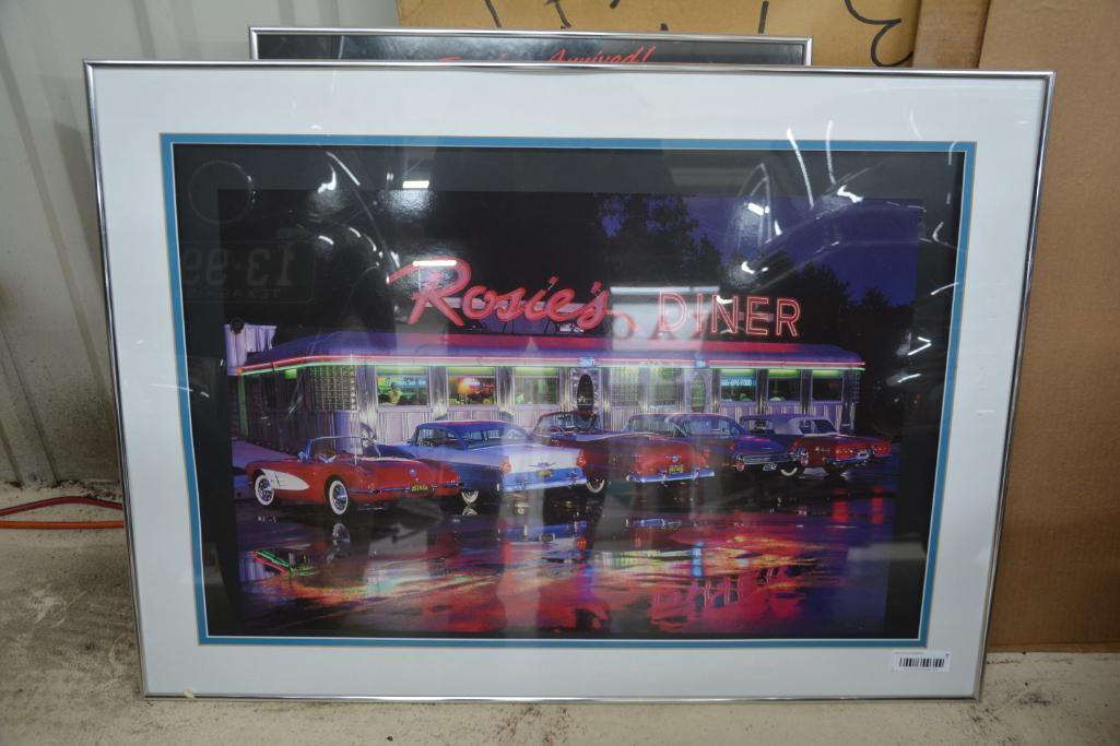 Classic car diner frame picture