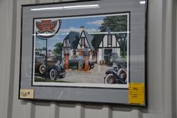 Supertest framed print of a gas station