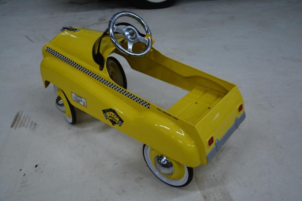 New York City Checker Taxi metal childs pedal car
