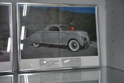 (2) Framed pictures of 1941 and 1939 Lincoln cars