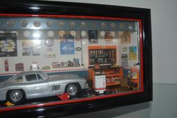 Ferret's Mini Model shadow box display of Mercedes car in garage