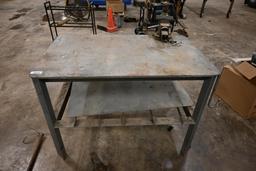 Shop built 30"x4'x34" tall steel work bench