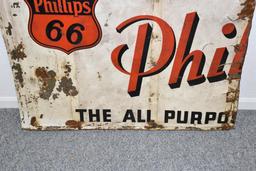 Single sided metal Phillips 66 1/2 of a sign