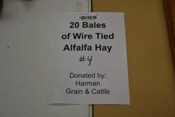 (20) Bales of wire tied alfalfa hay