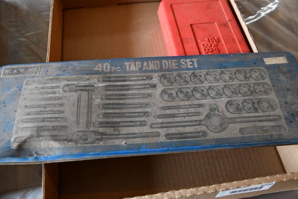 Incomplete tap and die set and other items