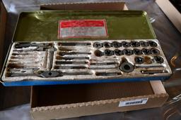 Incomplete tap and die set and other items