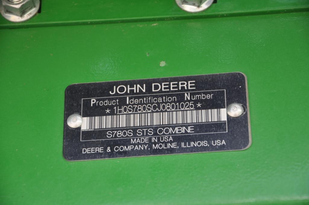 2018 John Deere S780 2wd combine