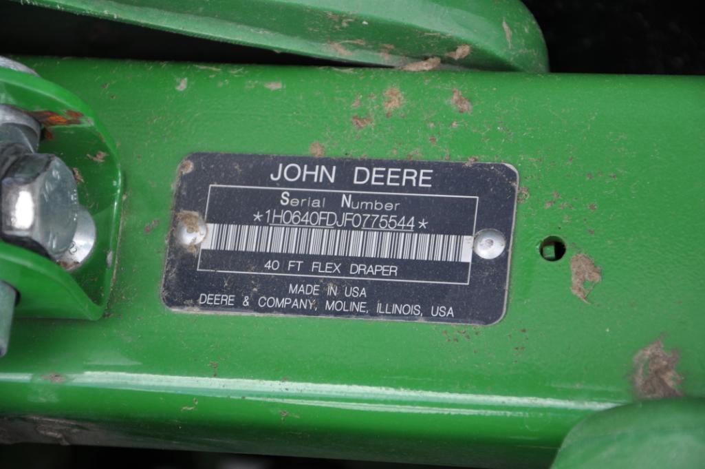 2015 John Deere 640FD 40' HydraFlex draper head