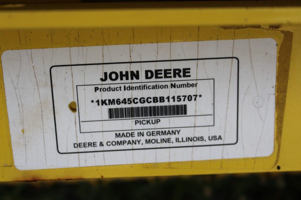 2011 John Deere 645C 15' pickup head