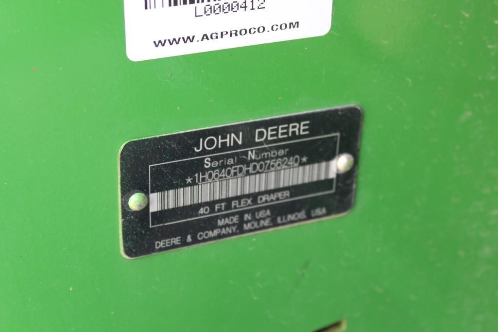 2013 John Deere 640FD 40' flex draper head