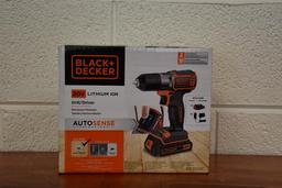 Black and Decker 20V Lithium Ion drill.