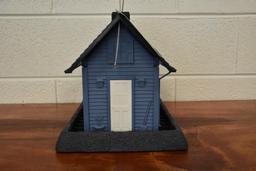 Village Collection Blue Cottage plastic bird feeder