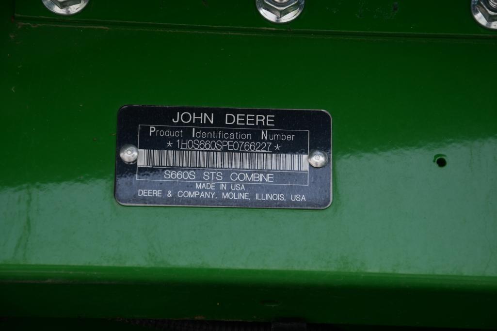 2014 John Deere S660 2wd combine