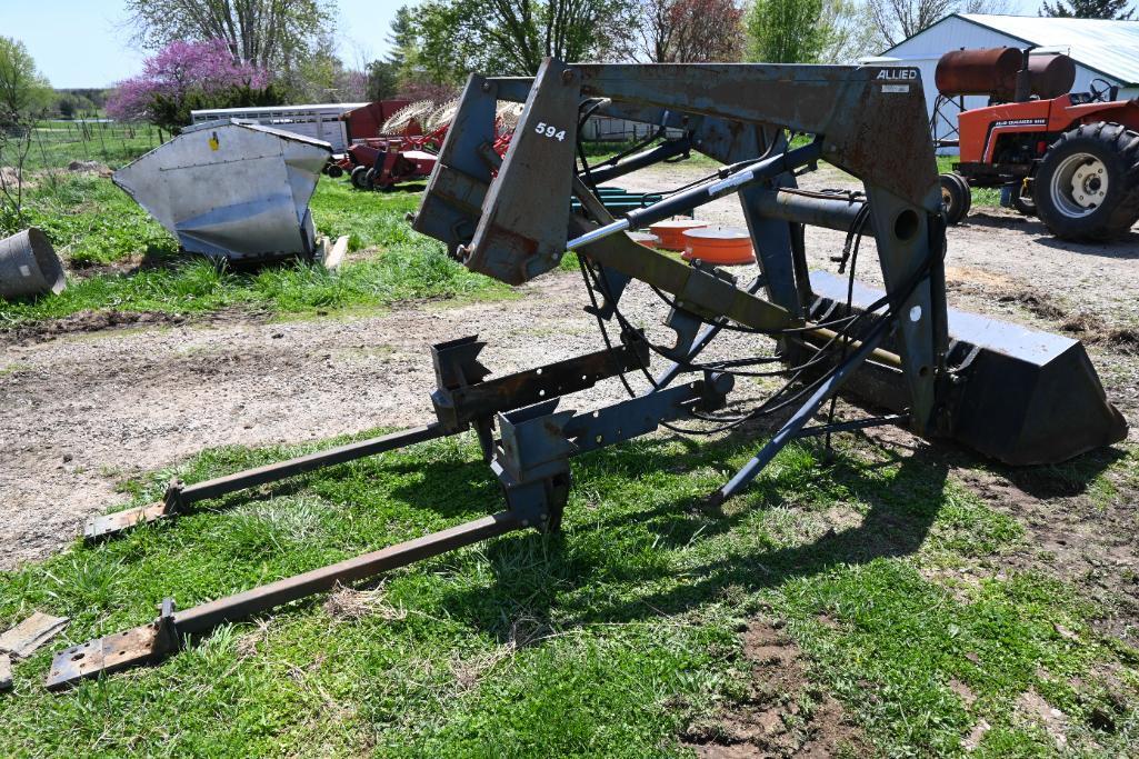 Allied 594 loader w/ 6' material bucket & brackets off Allis Chalmers 6060 tractor