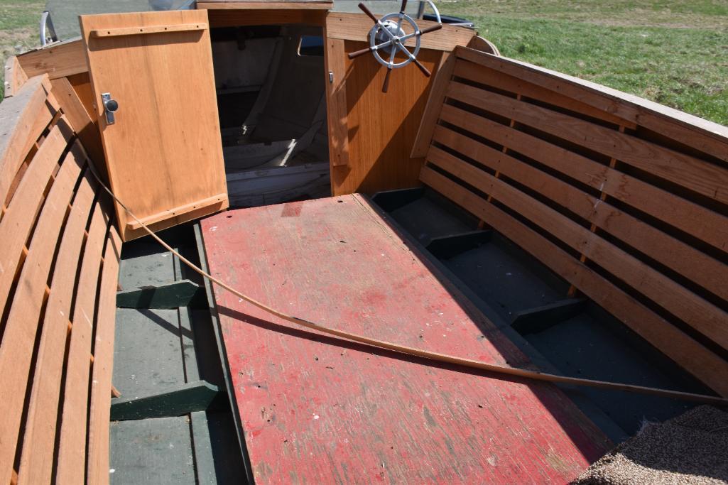 1955 Wooden Cris Craft 16 ft. cabin cruiser with trailer