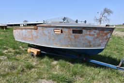 1955 Wooden Cris Craft 16 ft. cabin cruiser with trailer